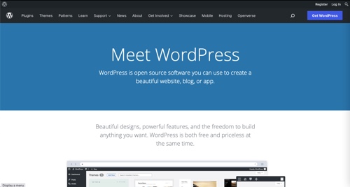 Screenshot of WordPress.org