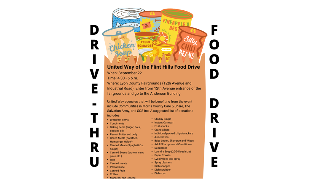 Drive-thru food drive coming Thursday for United Way of Flint Hills